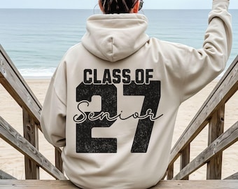 Sudadera personalizada para graduados, sudadera de la promoción de 2027 con nombre, suéter personalizado para graduados, camiseta de graduación de la escuela secundaria