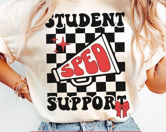 Comfort Colors Custom School Color Student Support Shirt, Personalized Teacher Team Shirts, Special Educator Gift Tee, SPED SLP ELL T-Shirt