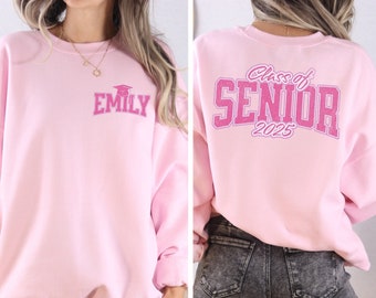 Class of 2027 Senior Sweatshirt, Custom Name Senior Crewneck, Personalized Senior 2027 Graduation Shirt, Customized Senior Gifts for Girls