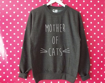 54 Top Pictures Etsy Cat Mom Sweatshirt - Cat Mom Sweatshirt JH030 Sweater Jumper Cute Whiskers Mum ...