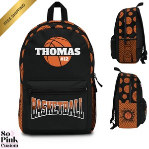 Basketball Backpack with Name, Custom Basketball Bag for Boys or Girls, Personalized Basketball Gifts, Basketball Player School Book Bag