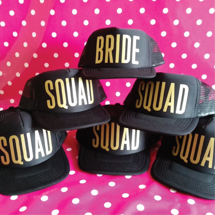 Set Of 11 Bachelorette Party Hats. 10 Squad Hats. 1 Bride Hat. Etsy