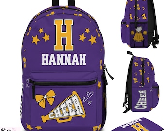 Custom Name Backpack for Cheerleader, Personalized Cheerleading Bag, Custom Cheer Gifts for Back to School Gifts for Cheerleader, Cheer Bag