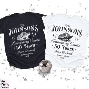 Comfort Colors Matching 50th Anniversary Cruise Shirts, Custom Cruise Ship Vacation 50th Wedding Anniversary Shirts for Couples Cruising
