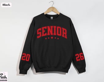 Class of 2026 Senior Sweatshirt, School Spirit Graduate Crewneck, trendy College Sweater, Graduating Seniors