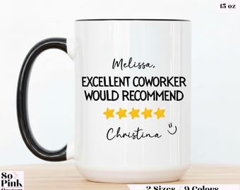 Personalized Coworker Mug with Custom Name, Customized Colleague Gift for Work Bestie Appreciation Gift for Employee