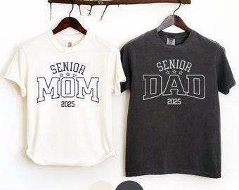 Comfort Colors Matching Senior Mom Shirt Senior Dad Shirt 2025 Graduation Shirt, Class of 2025 Shirt, Senior Parents Grad Family Shirts