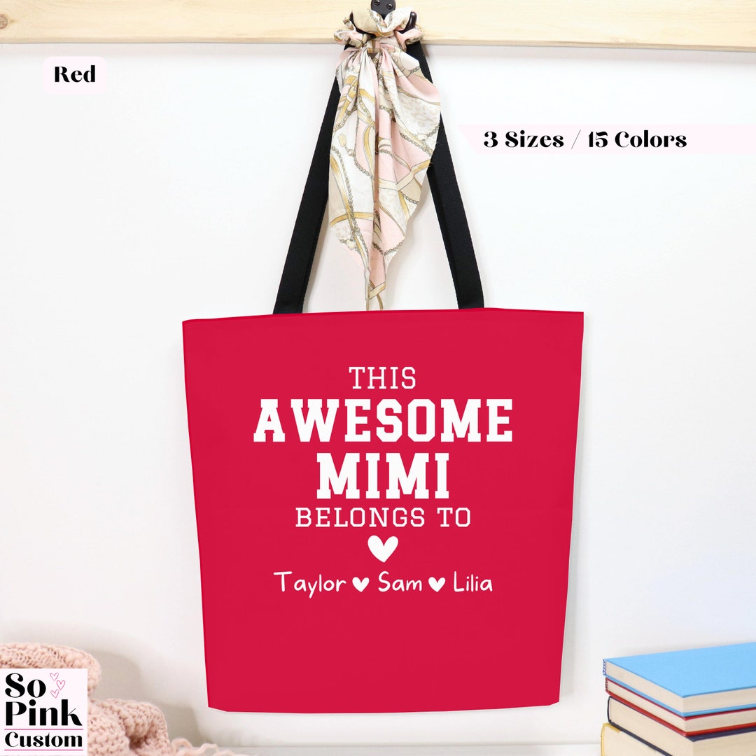 Mimi Canvas Tote Bag - Selfless Loving Caring Kind Grandma Gift, 18x15 Inches, Book Bag Or Travel Tote - View #8