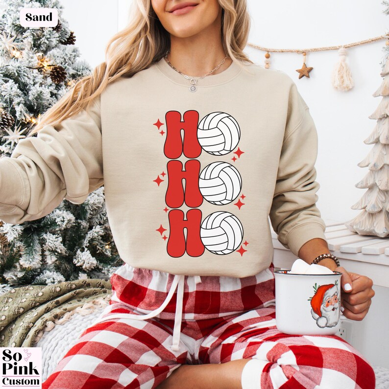Retro Ho Ho Ho Volleyball Christmas Sweatshirt