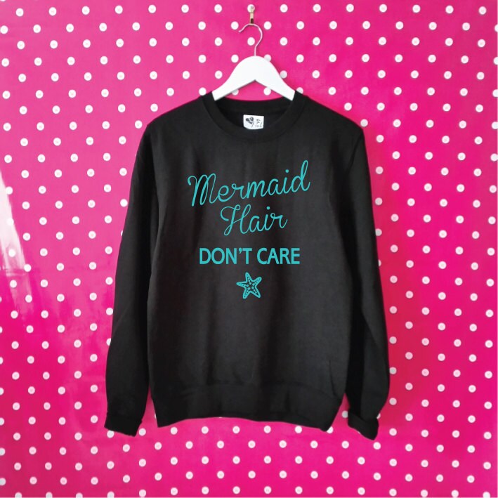 Funny Mermaid Sweatshirt Oversized Sweatshirt Mermaid Sweater