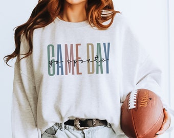 Game Day Sweatshirt for Women, Game Day Shirt, Game Day Apparel, Gameday Sweater, Sports Fan Gift, Sports Mom Sweatshirt, Sunday Sweatshirt