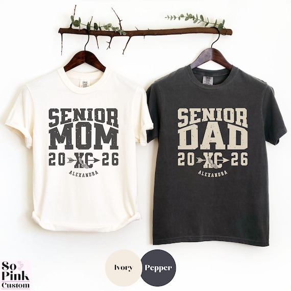 Comfort Colors Matching Senior Cross Country Mom Shirt and XC