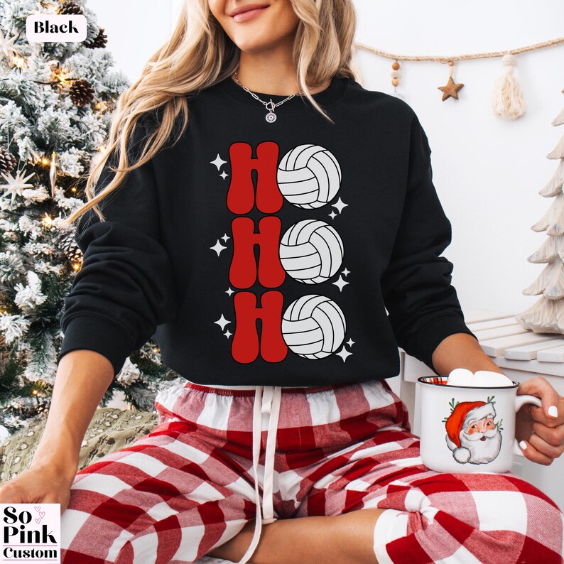 Retro Ho Ho Ho Volleyball Christmas Sweatshirt