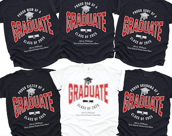Comfort Colors Proud Family Graduation Shirts, Custom Graduate Family Shirts, Class of 2025 Graduate Group Shirts, Matching Graduate Shirts