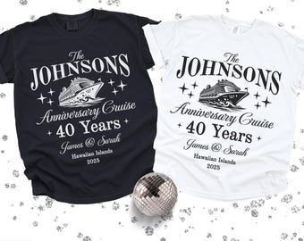 Comfort Colors Matching 40th Anniversary Cruise Shirts, Custom Cruise Ship Vacation 40th Wedding Anniversary Shirts for Couples Cruising