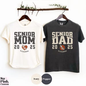 Comfort Colors Matching Track and Field Senior Mom Shirt Senior Dad Shirt, Custom Name Year, Class of Graduate Parents Senior Night Shirts