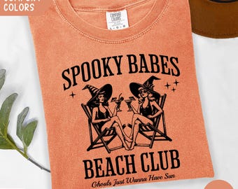 Comfort Colors Summerween Shirt, Witchy Beach Club Shirt, Summer Halloween Shirt, Spooky Summer Tee, funny Vacation Shirt, retro Witch Shirt