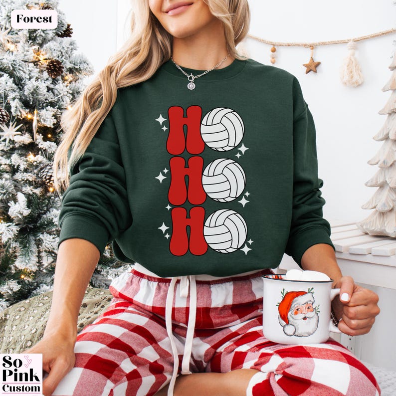 Retro Ho Ho Ho Volleyball Christmas Sweatshirt