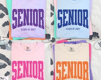 Comfort Colors Polka Dot Senior Shirt, retro Class of 2027 Shirt, trendy High School Senior 27 T-Shirt, Senior Class Shirts, Senior Gift Tee