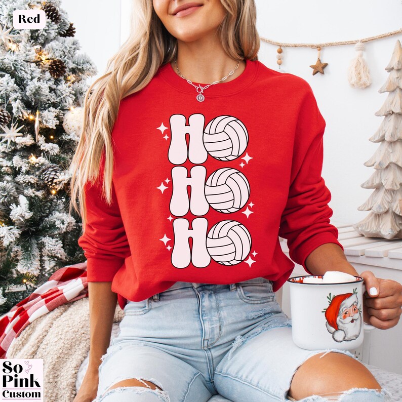 Retro Ho Ho Ho Volleyball Christmas Sweatshirt