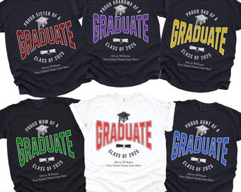 Comfort Colors Proud Family Graduation Shirts, Custom Graduate Group Tees, Senior 2025 Grad High School Graduate Tshirt, College Graduation