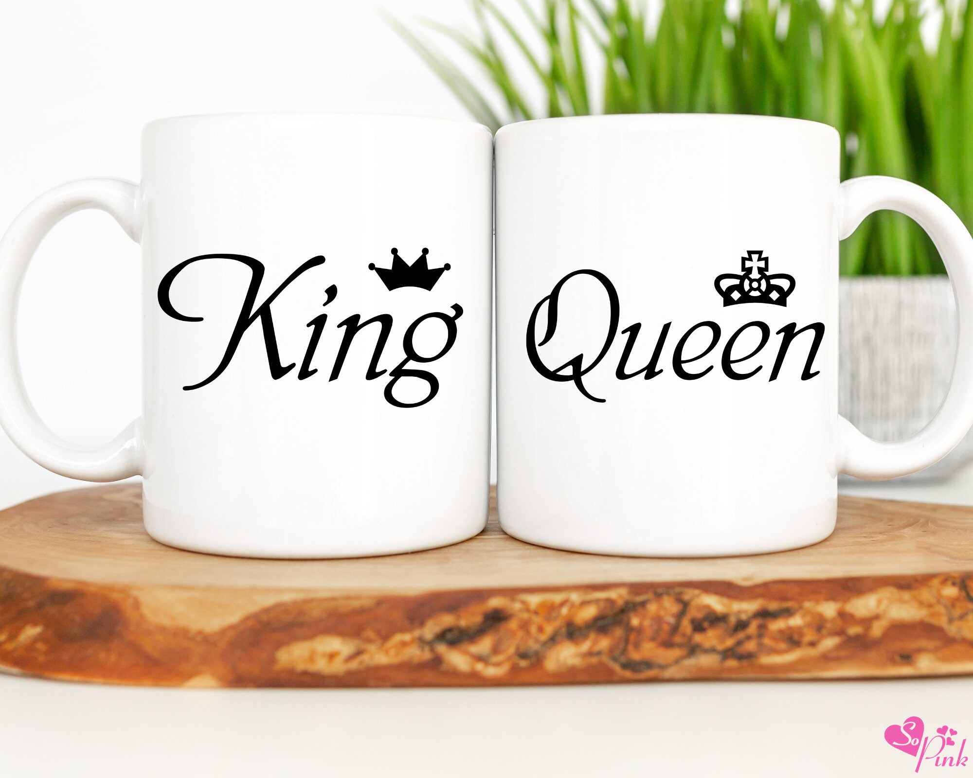 SET King and Queen Mug Set matching Couple Mugs King Queen Etsy