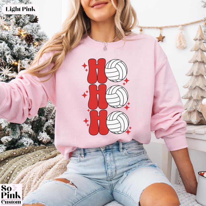 Retro Ho Ho Ho Volleyball Christmas Sweatshirt