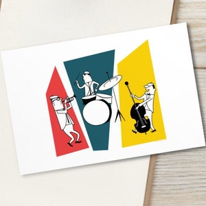 Mid Century Jazz Trio - Standard Postkarte
