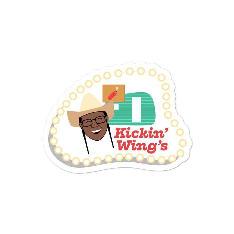 Kickin' Wing Sign Bubblefree Stickers Etsy