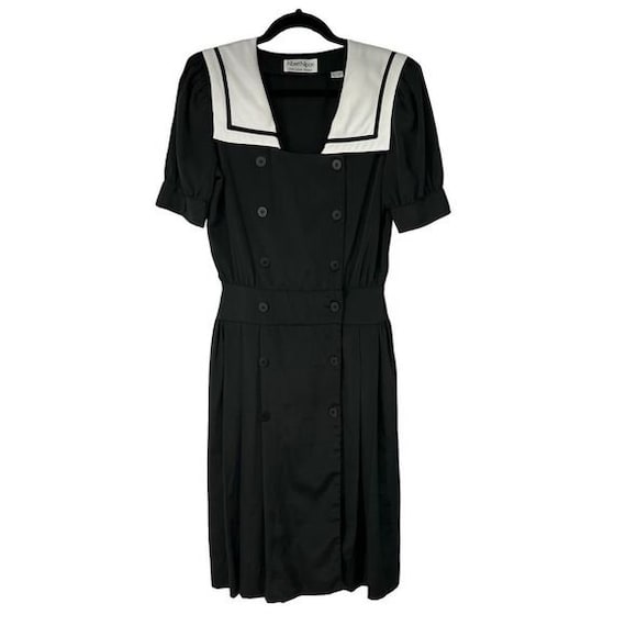 Albert Nipon Executive Black White Sailor Vintage… - image 1