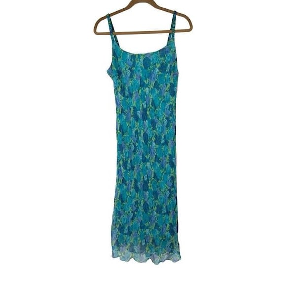 Vintage Y2K Blue Green Floral Dress