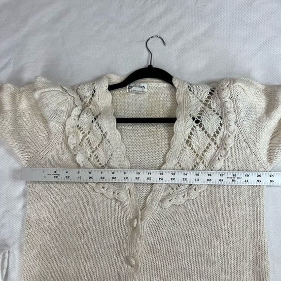 Vintage Off White Elegant Crochet Collar Coquette… - image 5