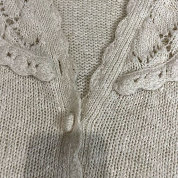 Vintage Off White Elegant Crochet Collar Coquette… - image 8