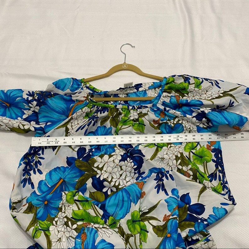 Vintage Hookano Blue Hibiscus Dress