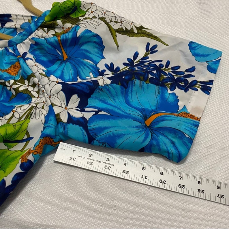 Vintage Hookano Blue Hibiscus Dress