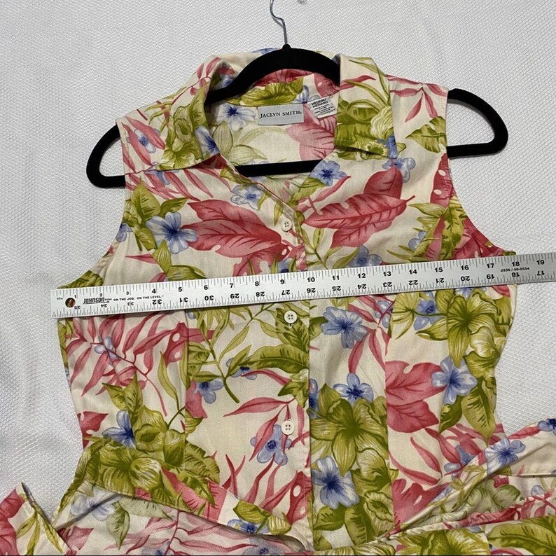 Vintage Jaclyn Smith Tropical Full Button Up Dress