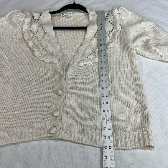 Vintage Off White Elegant Crochet Collar Coquette… - image 6