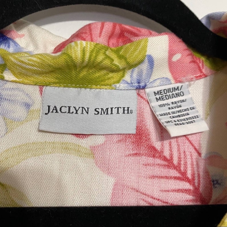 Vintage Jaclyn Smith Tropical Full Button Up Dress