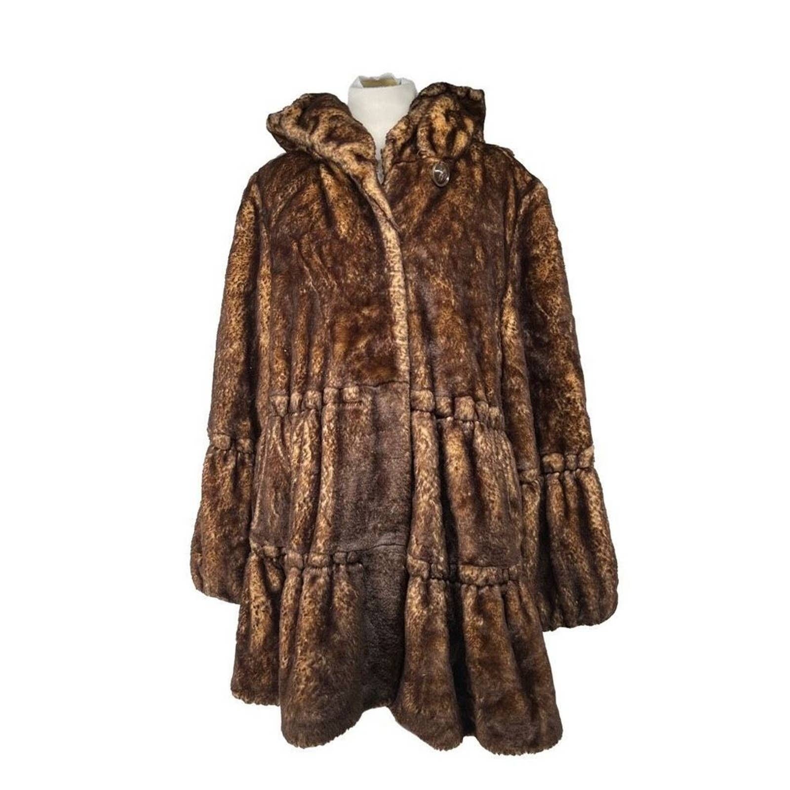 Jones New York Reversible collared Fur Coat unisex man woman xl