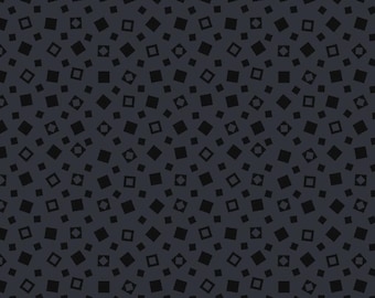 Black/Black Essentials Tossed Squares Tonal Cotton Fabric - Wilmington Prints #39120-999 - Continuous 1/2 Yard