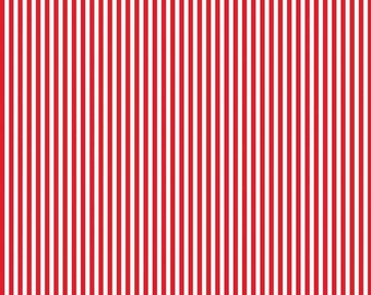 1/8&quot; Red Basic Stripe Quilting Cotton Fabric by Riley Blake Designers - C495-RED - Continuous 1/2 Yard