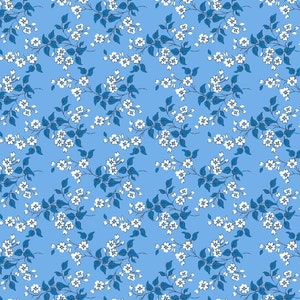 Angels Breath Always Blue Quilt Cotton Fabric - Everything But The Kitchen Sink XVI - RJR Studio - 1930&#39;s - RJ5403-AB1 - Continuous 1/2 Yard