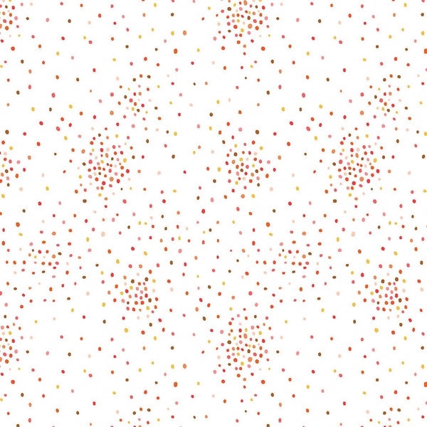 Orange White Dapple Dots Miniature Minis Quilt Cotton Fabric for RJR Fabrics - Modern Low Volume Blender - #RJ1705-OW4 - Continuous 1/2 Yard