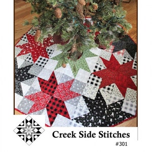 Stars from Above Tree Skirt Pattern - Patricia Hellenbrand for Creek Side Stitches - CSS301 - Printed Paper Pattern to Make a 51" Tree Skirt