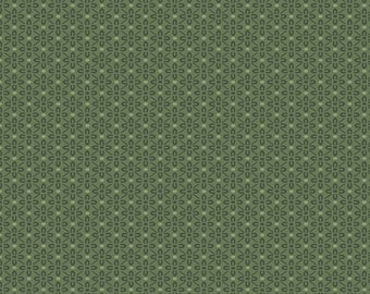 Lattice Green Quilting Cotton Fabric from Vivienne by Carrie Quinn Collection for Marcus Fabrics - R100806D-GREEN - Continuous 1/2 Yard