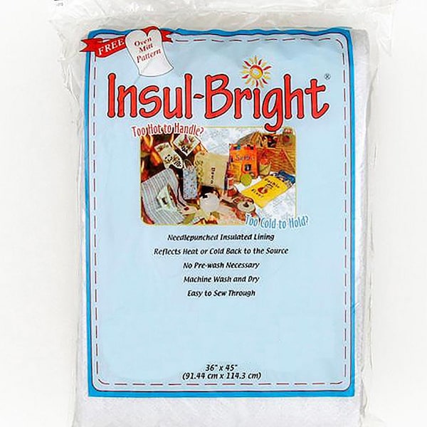 Doublure thermique isolante Insul-Bright pour maniques, gants de four et couvercles de cocottes – par The Warm Company – 0,9 m x 114,3 cm, emballage prédécoupé