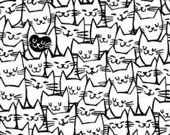 107/108 WIDE BACK Packed Cats Cotton Fabric - Windham Fabrics #51120-1