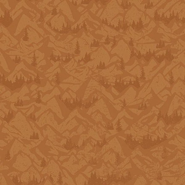 Legends of the National Parks Mountains Quilt Cotton Fabric by Anderson Design Group for Riley Blake - C13284-SIENNA - Continuous 1/2 Yard