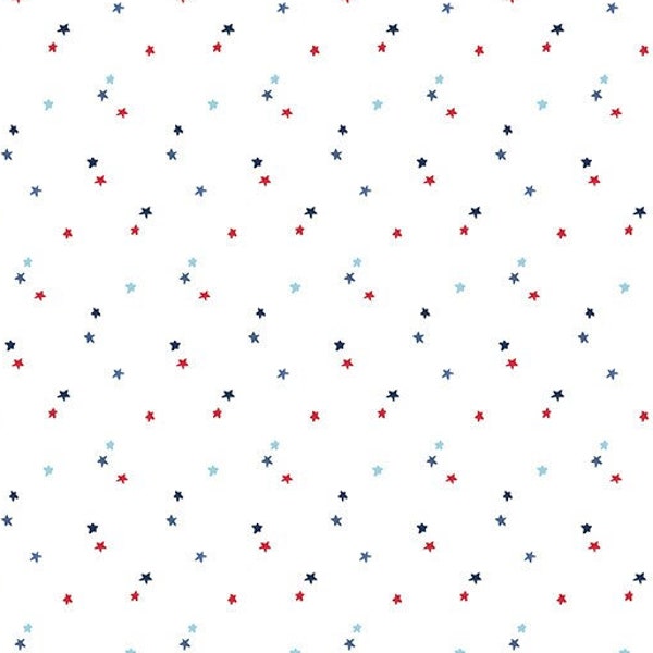 Tessuto di cotone trapuntato Mini Stars da Seasonal Basics di Christopher Thompson per Riley Blake Designs - C657 - Continuo 1/2 Yard
