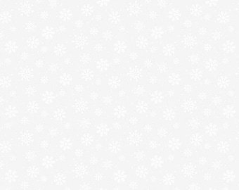 WIT-op-WIT katoenen stof kleine sneeuwvlokken - Riley Blake #C773-WHITE - doorlopend 1/2 werf